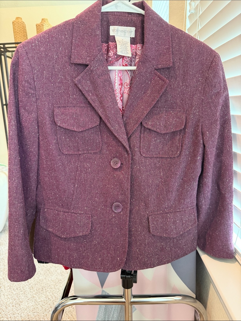 Worthington Plum Blazer Jacket
